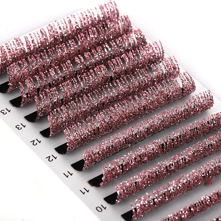 Rosa glitter skinnende vipper