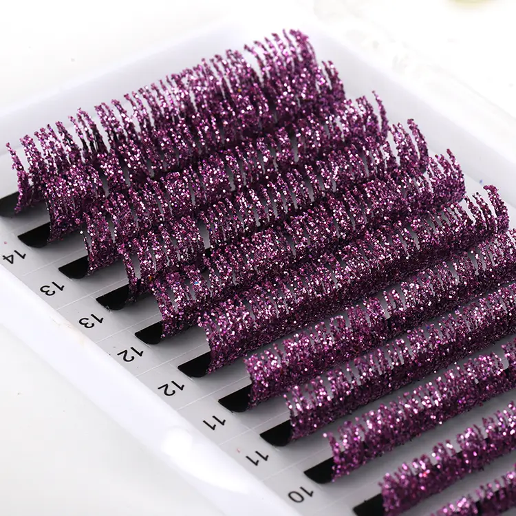 Lilla glitter vipper forlengelse